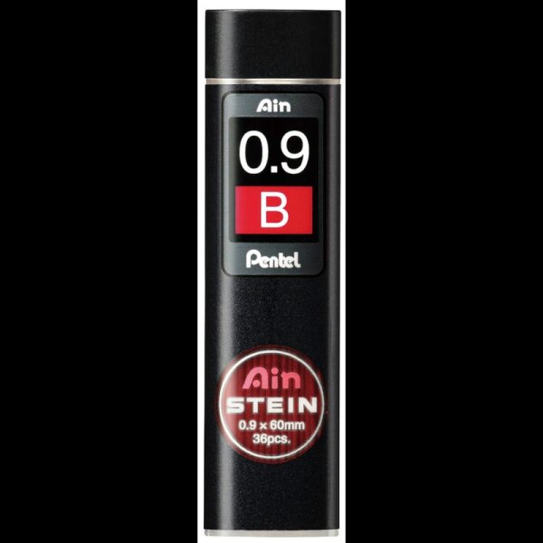 Pentel Ain Stein C279 Feinminen-Bleistiftminen schwarz B 0,9 mm, 36 St.