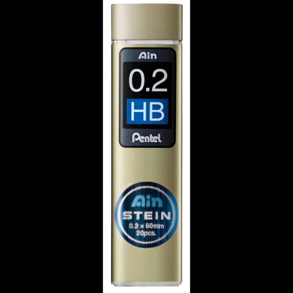 Pentel Ain Stein C272W Feinminen-Bleistiftminen schwarz HB 0,2 mm, 20 St.