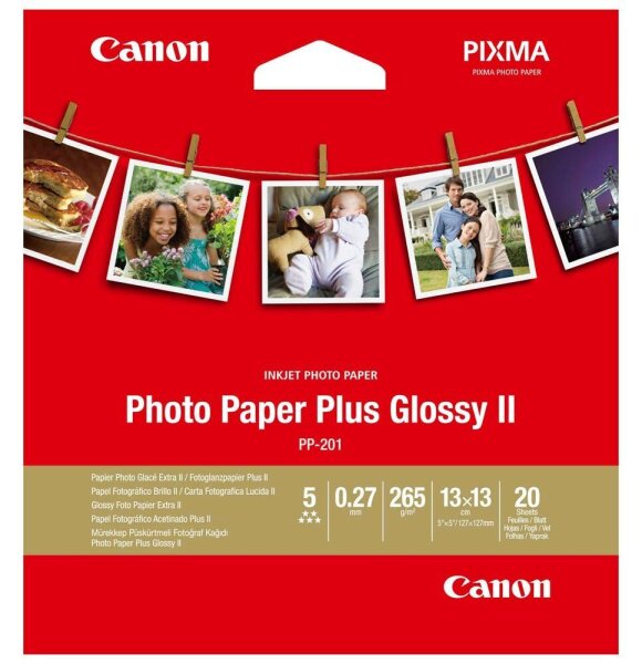 Canon Fotopapier PP-201 13,0 x 13,0 cm glänzend 265 g/qm 20 Blatt