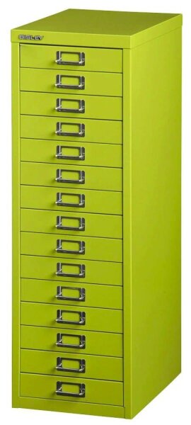 BISLEY MultiDrawer™ L3915 Schubladenschrank grün 15 Schubladen 27,8 x 38,0 x 85,7 cm, 1 St.