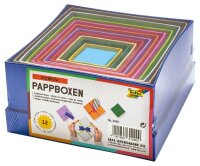 folia Geschenkboxen bunt 14,5 x 14,0 x 7,4 cm, 12 St.