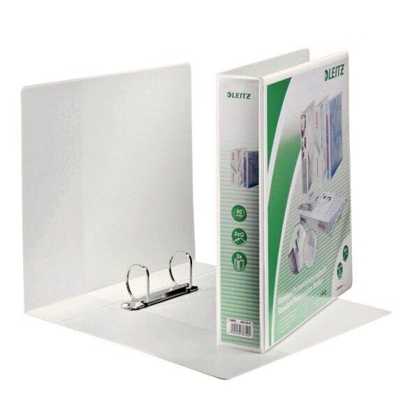 LEITZ Präsentationsringbücher 2-Ringe weiß 6,3 cm DIN A4, 4 St.