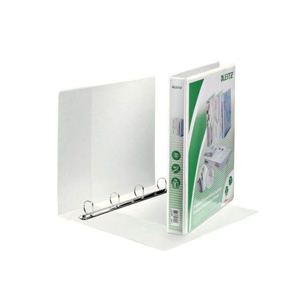 LEITZ Präsentationsringbücher 4-Ringe weiß 3,7 cm DIN A4, 6 St.