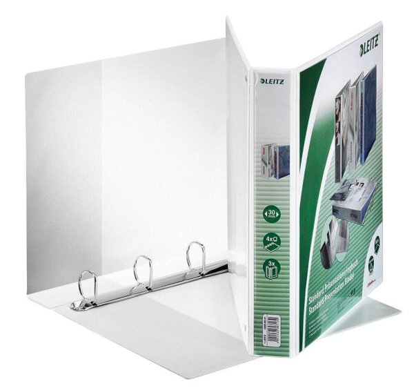 LEITZ Präsentationsringbücher 4-Ringe weiß 5,0 cm DIN A4, 6 St.