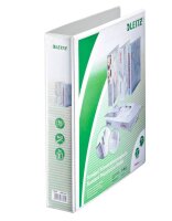 LEITZ Präsentationsringbücher 4-Ringe weiß 6,3 cm DIN A4, 4 St.