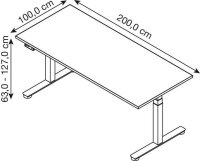 HAMMERBACHER XDSM2E elektrisch höhenverstellbarer...