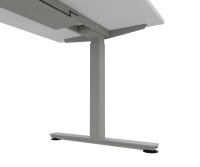 HAMMERBACHER XMST2E elektrisch höhenverstellbarer Schreibtisch lichtgrau rechteckig, T-Fuß-Gestell silber 200,0 x 100,0 cm