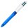 BIC 4-Farben-Kugelschreiber 4 Colours GRIP Medium blau/weiß, Schreibfarbe: schwarz, blau, rot, grün, 1 St.