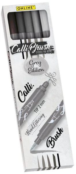 ONLINE® Calli.Brush Double Grey Brush-Pens...