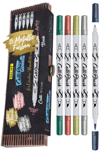 ONLINE® Calli.Brush Double Metallic Brush-Pens...