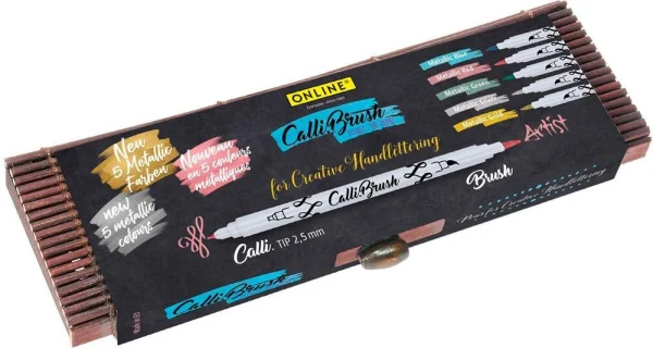 ONLINE® Calli.Brush Double Metallic Brush-Pens...