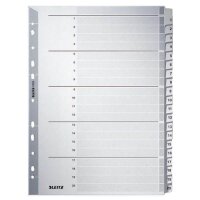 LEITZ Ordnerregister DIN A4 Vollformat 1-20 grau...