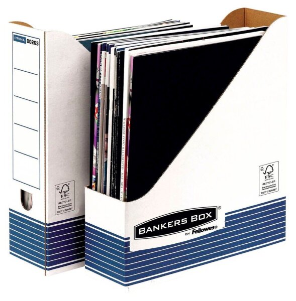 Bankers Box Archiv-Stehsammler Bankers Box weiß/blau, 10 St.