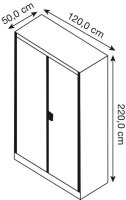 mauser Stahlschrank BF5/22-12STG 7035/5003 lichtgrau,...
