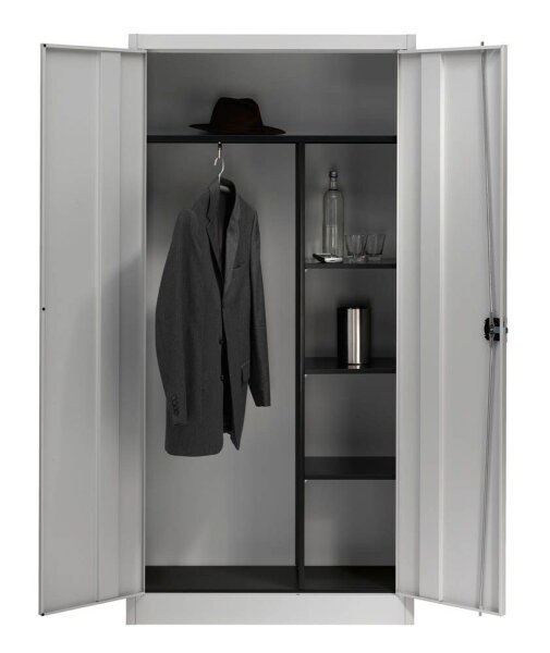 mauser Stahlschrank 790049A0 lichtgrau 3 Fachböden 95,0 x 50,0 x 195,0 cm, aufgebaut, 1 St.