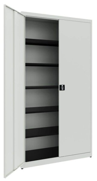 mauser Stahlschrank 790392A0 lichtgrau 5 Fachböden 120,0 x 50,0 x 220,0 cm, aufgebaut, 1 St.