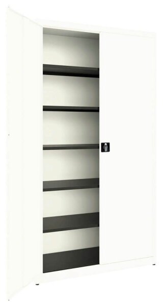 mauser Stahlschrank BF5/22-12STG  9010/9010 reinweiß 5 Fachböden 120,0 x 50,0 x 220,0 cm, aufgebaut, 1 St.