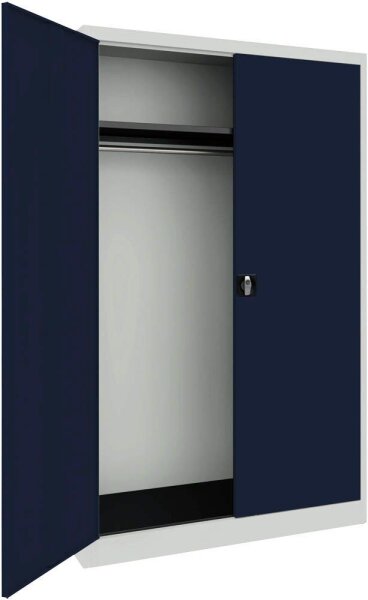 mauser Stahlschrank BF 5-12 G  - 7035/5003 lichtgrau, saphirblau 1 Fachboden 120,0 x 50,0 x 195,0 cm, aufgebaut, 1 St.