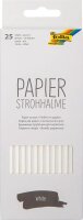 folia Strohhalme WHITE weiß Papier, knickbar, 25 St.