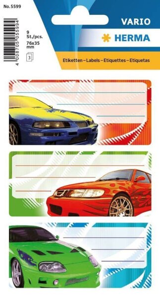 HERMA Schuletiketten 5599 Tuning, 9 Etiketten
