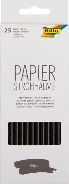 25 folia Strohhalme BLACK schwarz  ( 12590 )