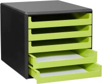 M&M Schubladenbox  lindgrün 30057631, DIN A4 mit 5 Schubladen, 1 St.