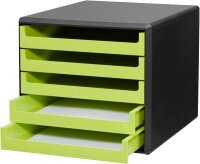 M&M Schubladenbox  lindgrün 30057631, DIN A4 mit 5 Schubladen, 1 St.