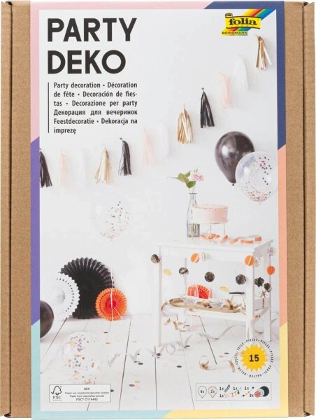 folia Partydeko-Set mehrfarbig Modern, 15 St.