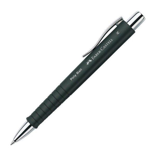 FABER-CASTELL Kugelschreiber POLY BALL M schwarz matt, Schreibfarbe: blau, 1 St.