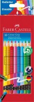 FABER-CASTELL Radierbare Grip Buntstifte farbsortiert, 10...