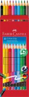 FABER-CASTELL Radierbare Grip Buntstifte farbsortiert, 10...