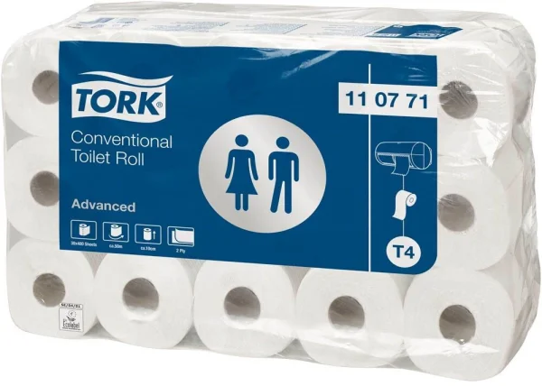 TORK Toilettenpapier T4 Advanced 2-lagig Recyclingpapier,...