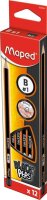 maped BLACKPEPS Bleistifte B schwarz/orange, 12 St.