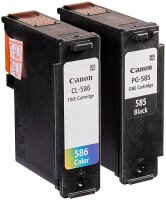 Canon PG-585 / CL-586 schwarz, color Druckerpatronen + Fotopapier, 2er-Set