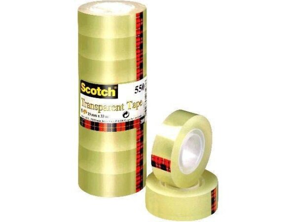 Scotch 550 Klebefilm transparent 19,0 mm x 33,0 m 8 Rollen