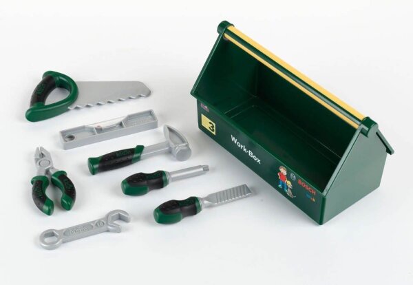 klein Spielzeug-Werkzeugkoffer 8573 grün, grau