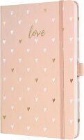 SIGEL Notizbuch Jolie® Rose Love ca. DIN A5 liniert, rose/gold/weiß Hardcover 174 Seiten, 1 St.