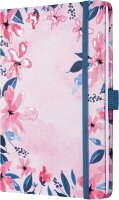 SIGEL Notizbuch Jolie® Loose Florals Pink ca. DIN A5 liniert, blau/rosa Hardcover 174 Seiten, 1 St.
