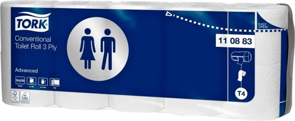 TORK Toilettenpapier T4 Advanced 3-lagig Recyclingpapier,...