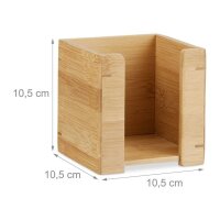 relaxdays Zettelbox braun inkl. 900 Notizzettel, 1 St.