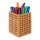 relaxdays Stiftehalter braun Bambus 9,0 x 9,0 x 11,0 cm
