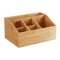 relaxdays Schreibtisch-Organizer braun Bambus 6...