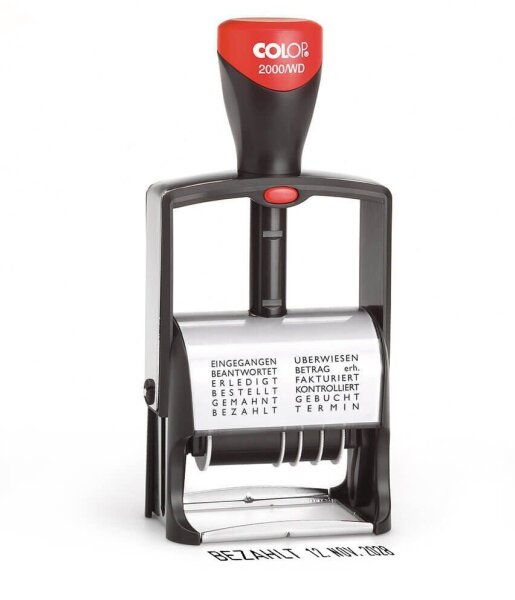 COLOP Datumstempel mit Text Classic Line 2000/WD selbstfärbend schwarz ohne Logo, 1 St.