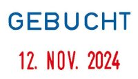 COLOP Datumstempel mit Text "Gebucht" Mini-Dater S 160/L selbstfärbend blau rot, 1 St.