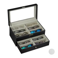 relaxdays Brillenbox schwarz 33,5 x 19,5 x 15,5 cm, 1 St.