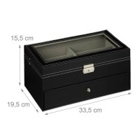 relaxdays Brillenbox schwarz 33,5 x 19,5 x 15,5 cm, 1 St.