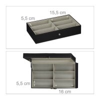 relaxdays Brillenbox schwarz 33,5 x 19,5 x 15,5 cm, 1 St.