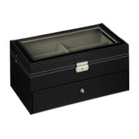 relaxdays Brillenbox schwarz 33,5 x 19,5 x 15,5 cm, 1 St.
