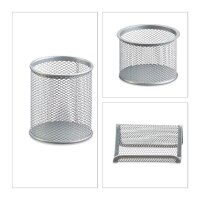 relaxdays Schreibtischset silber