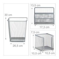 relaxdays Schreibtischset silber